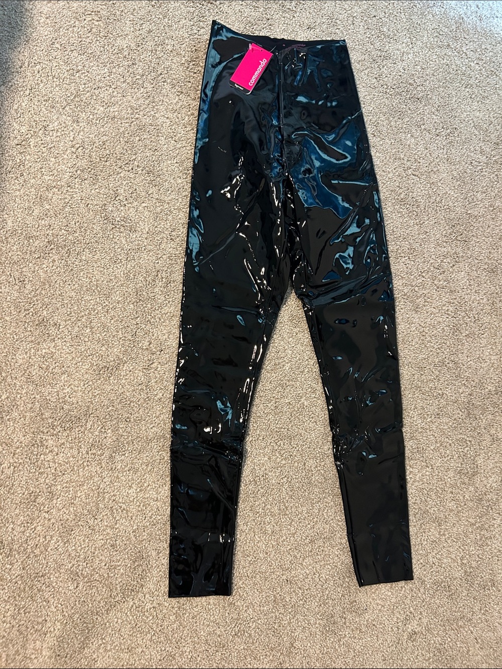 Commando Black Patent Kids Leggings
